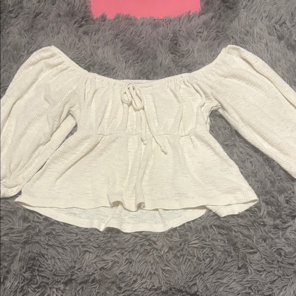 American Eagle Outfitters Cream Knit Top